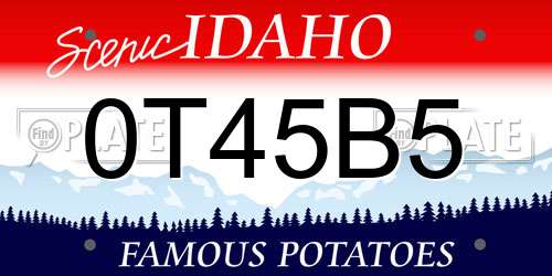 0T45B5 Idaho License Plate