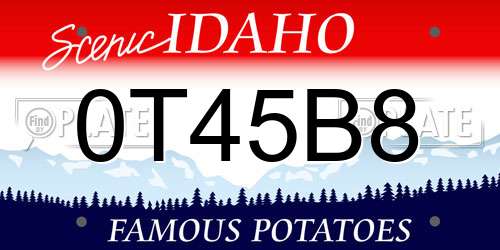 0T45B8 Idaho License Plate