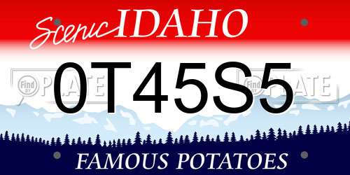 0T45S5 Idaho License Plate