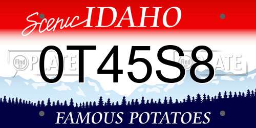 0T45S8 Idaho License Plate