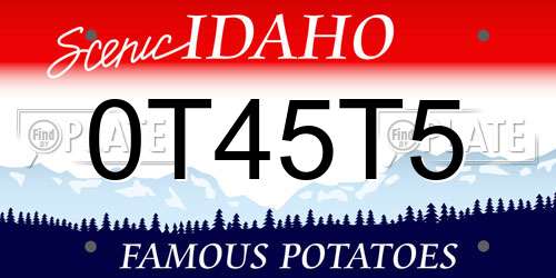 0T45T5 Idaho License Plate