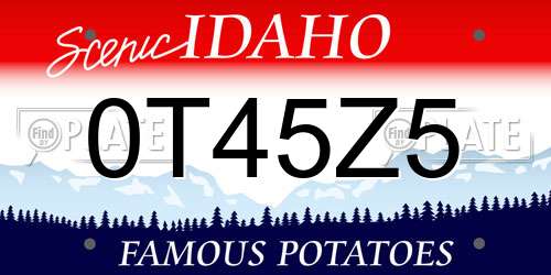 0T45Z5 Idaho License Plate