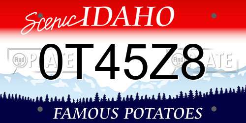 0T45Z8 Idaho License Plate