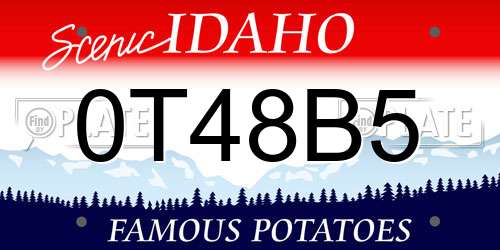 0T48B5 Idaho License Plate