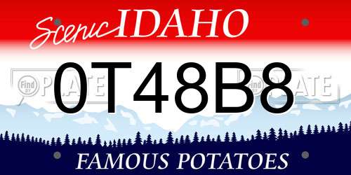 0T48B8 Idaho License Plate