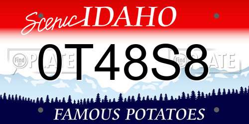 0T48S8 Idaho License Plate