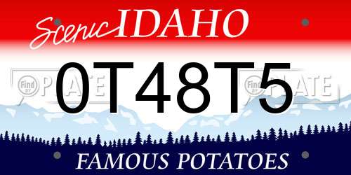0T48T5 Idaho License Plate