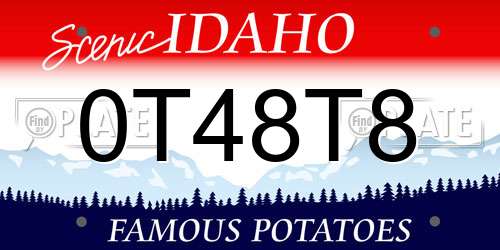 0T48T8 Idaho License Plate