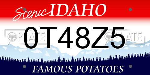 0T48Z5 Idaho License Plate
