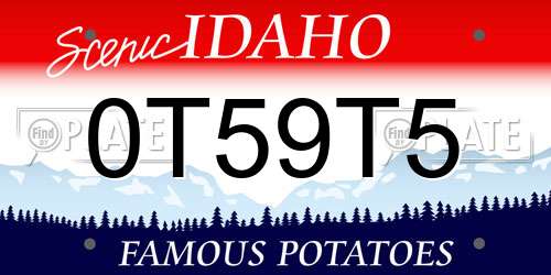 0T59T5 Idaho License Plate
