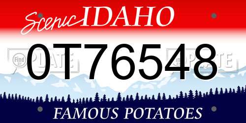 0T76548 Idaho License Plate