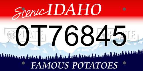 0T76845 Idaho License Plate