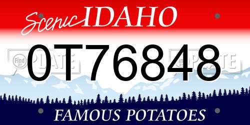 0T76848 Idaho License Plate