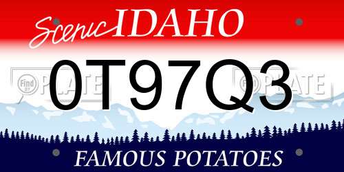 0T97Q3 Idaho License Plate