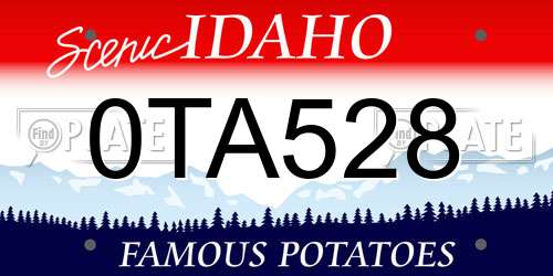 0TA528 Idaho License Plate