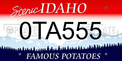 0TA555 Idaho License Plate