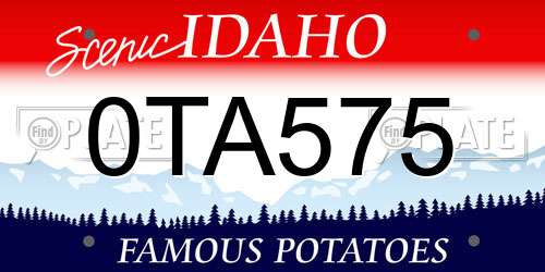 0TA575 Idaho License Plate