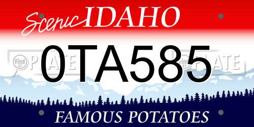 0TA585 Idaho License Plate