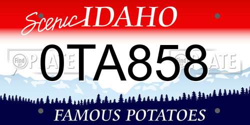 0TA858 Idaho License Plate