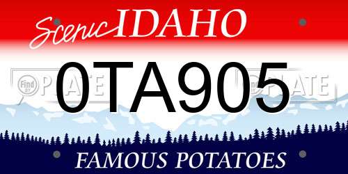 0TA905 Idaho License Plate
