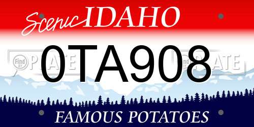 0TA908 Idaho License Plate