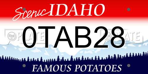0TAB28 Idaho License Plate