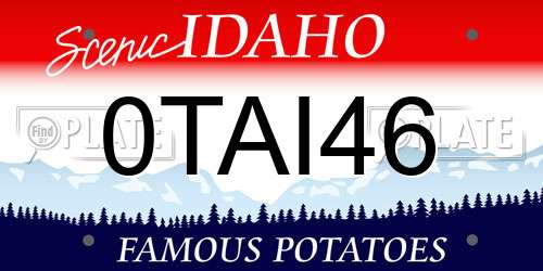0TAI46 Idaho License Plate