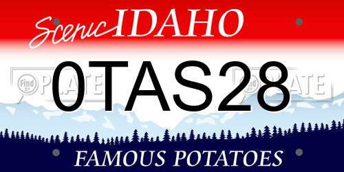 0TAS28 Idaho License Plate