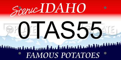 0TAS55 Idaho License Plate