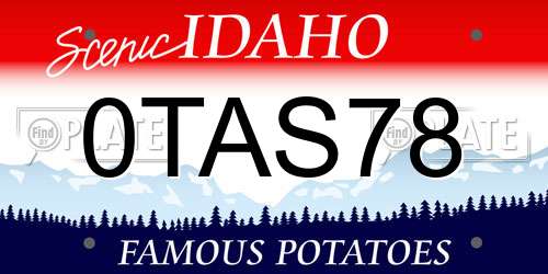 0TAS78 Idaho License Plate