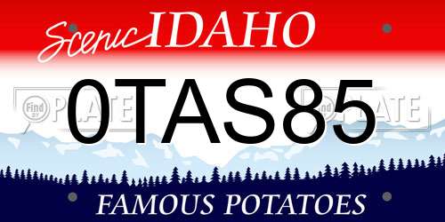 0TAS85 Idaho License Plate
