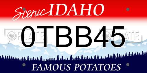 0TBB45 Idaho License Plate