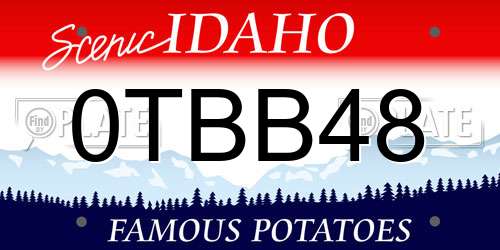 0TBB48 Idaho License Plate