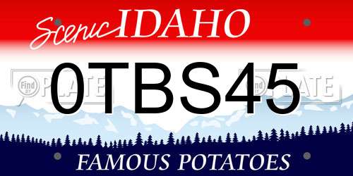 0TBS45 Idaho License Plate