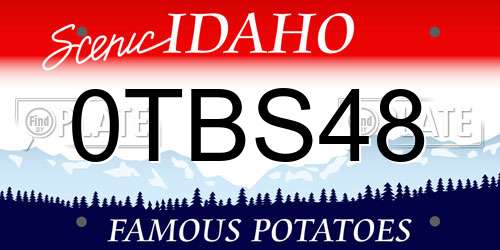 0TBS48 Idaho License Plate