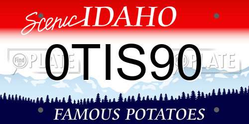 0TIS90 Idaho License Plate
