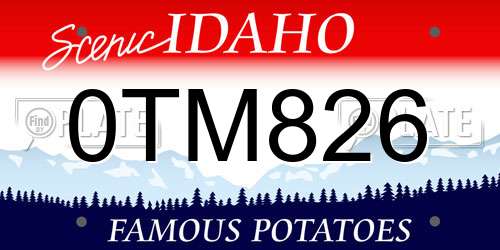 0TM826 Idaho License Plate