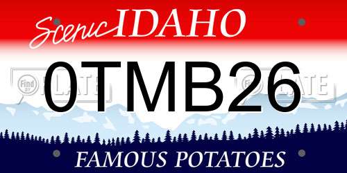 0TMB26 Idaho License Plate