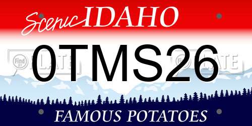 0TMS26 Idaho License Plate