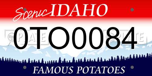 0TO0084 Idaho License Plate
