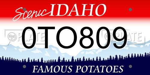0TO809 Idaho License Plate