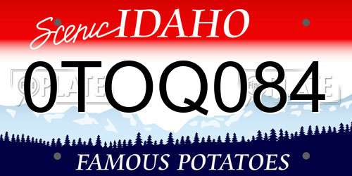0TOQ084 Idaho License Plate
