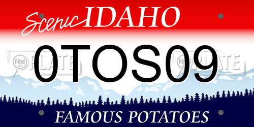 0TOS09 Idaho License Plate