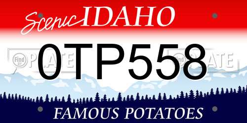 0TP558 Idaho License Plate