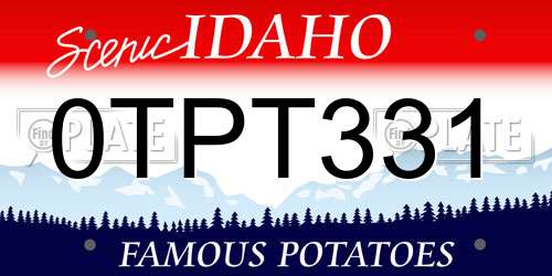 0TPT331 Idaho License Plate