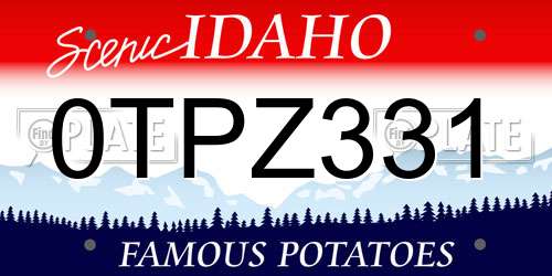 0TPZ331 Idaho License Plate