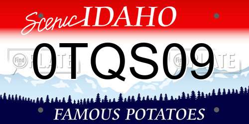0TQS09 Idaho License Plate