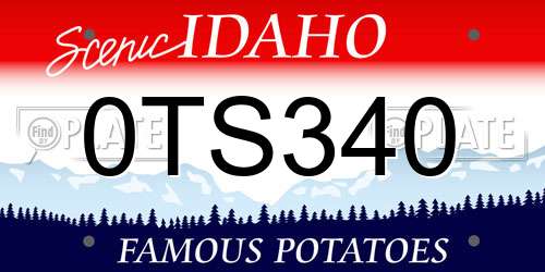 0TS340 Idaho License Plate
