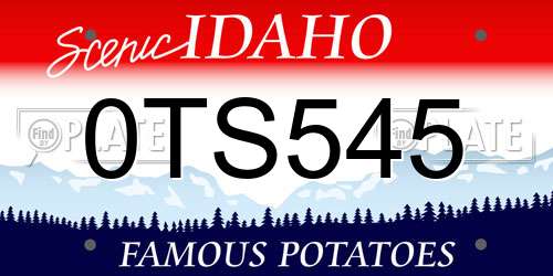 0TS545 Idaho License Plate