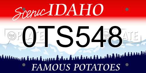 0TS548 Idaho License Plate